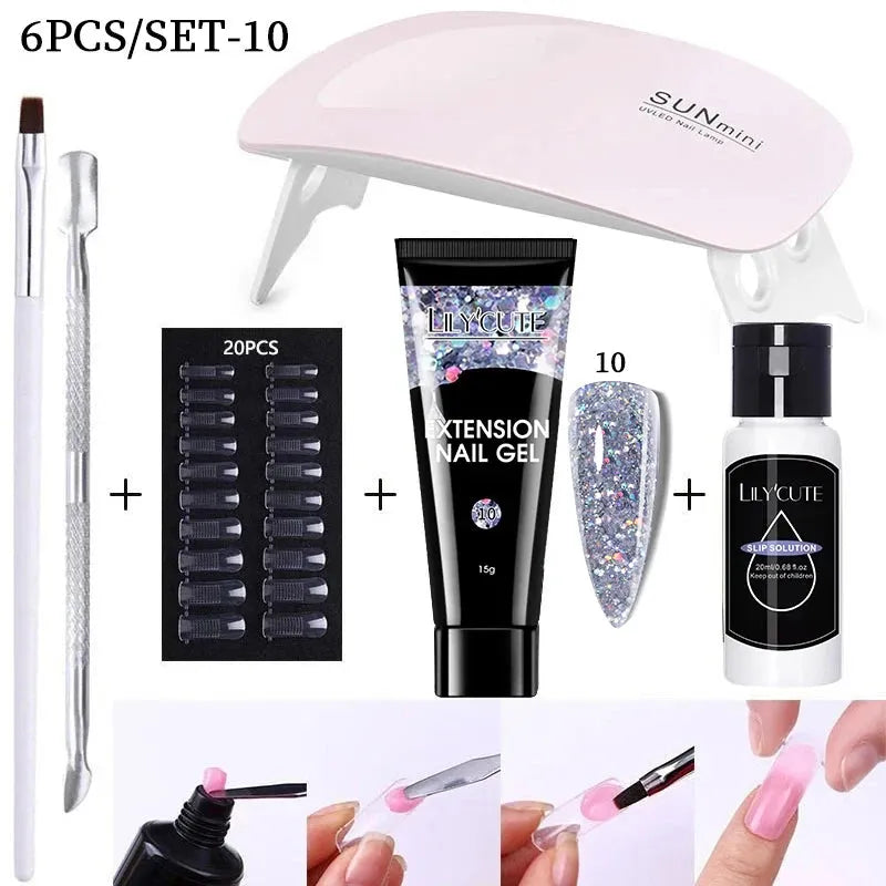 15ML Quick Extension Gel Kit All for Manicure Gel Nail Extension Set Slip Solution Acrylic Gel Polish Nail Art DIY Tool - Shop & Buy