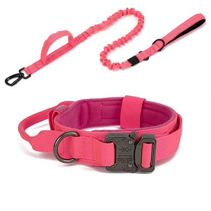 Pet Dog Collar Leash Set Nylon Material Durable Dog Collar Reflective Leash Pet Tactical Training Dog Collar Large Dog Leash Set