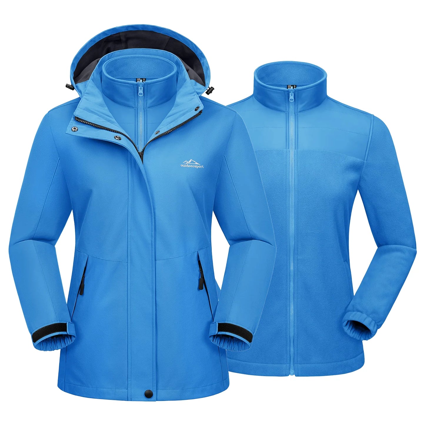 Womens 3 In 1 Ski Jacket Waterproof Winter Snow Jacket Fleece Lined Outdoor Hiking Rain Jacket Coat Windbreaker Parka - Shop & Buy