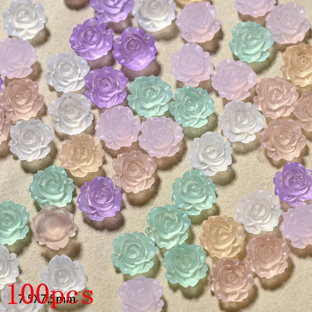 500-600pcs Bow Flower Nail Art Resin Decorations Mix Shapes Nail Charms Press on Manicure Supplies - Shop & Buy