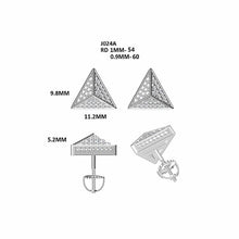 Load image into Gallery viewer, 925 Sterling Silver Iced out Moissanite Triangle Shape Bling Screw Back Stud Earrings for Men Hip Hop Jewelry