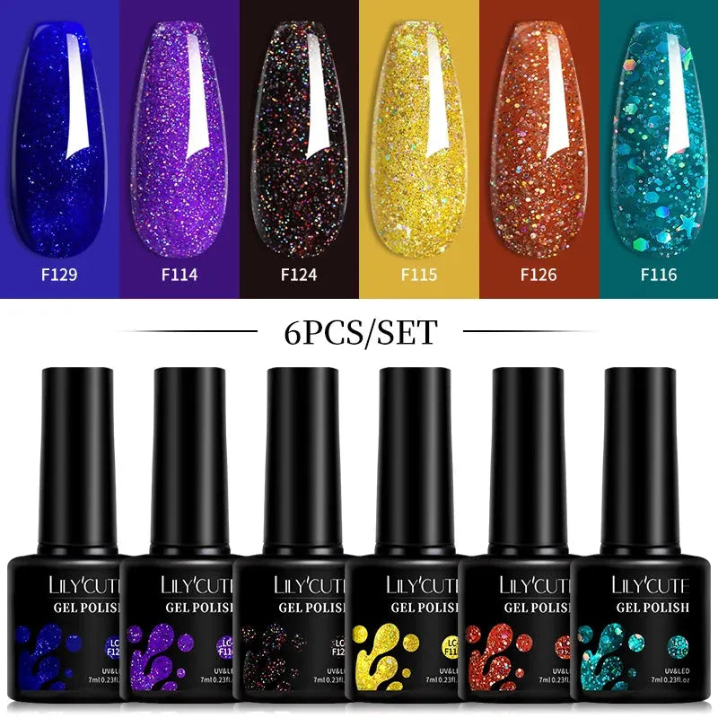 6Pcs/Set Macaron Color Gel Nail Polish Set Kit Spring 6 Colors UV LED Nail Art Gel Vernis Semi Permanent Base Top Coat - Shop & Buy