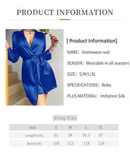 Load image into Gallery viewer, Womens V-Neck Sexy Silk Robe With Belt Short Satin Kimono Robe Sleepwear Bathrobe Bridesmaid Party Dressing Gown
