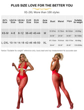 Load image into Gallery viewer, Christmas Eve Red Body Stocking Fluffy Crotchless Women Plus Size Holiday Costumes Erotic Lenceria Sexy Lingеries Hot Underwears
