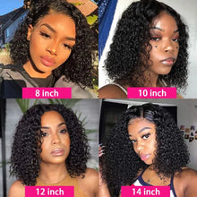 Load image into Gallery viewer, Kinky Curly Bob Wig 13X4 Lace Front Human Hair Wigs For Women HD Transparent 13X4 Lace Frontal Wig
