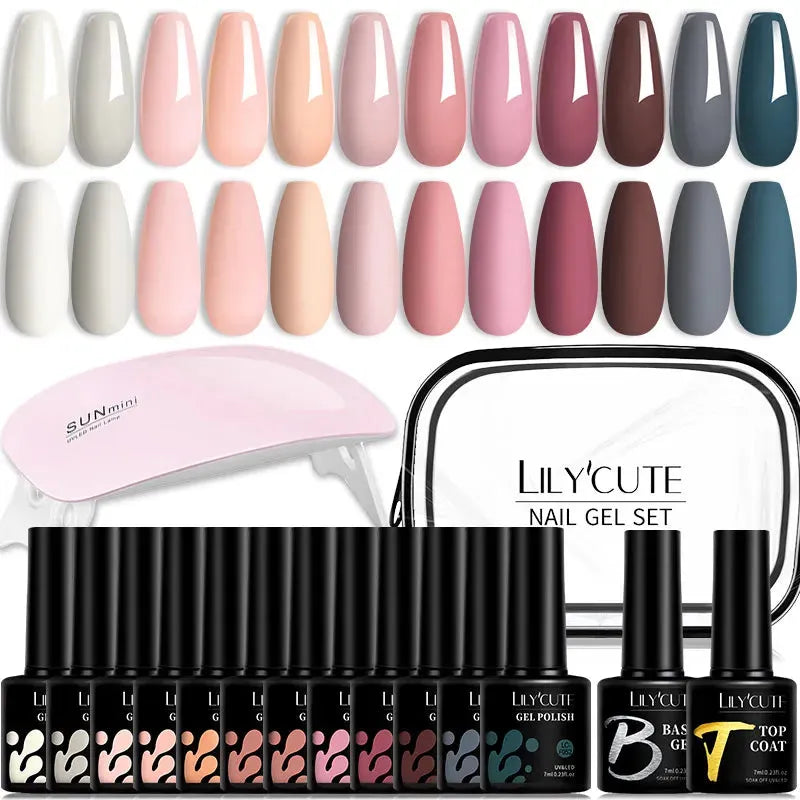 12PCs 7ml Spring Macaron Nail Gel Polish Set Semi Permanent UV Gel For Manicure Soak Off Gel Nail Polish Kit Varnishes - Shop & Buy