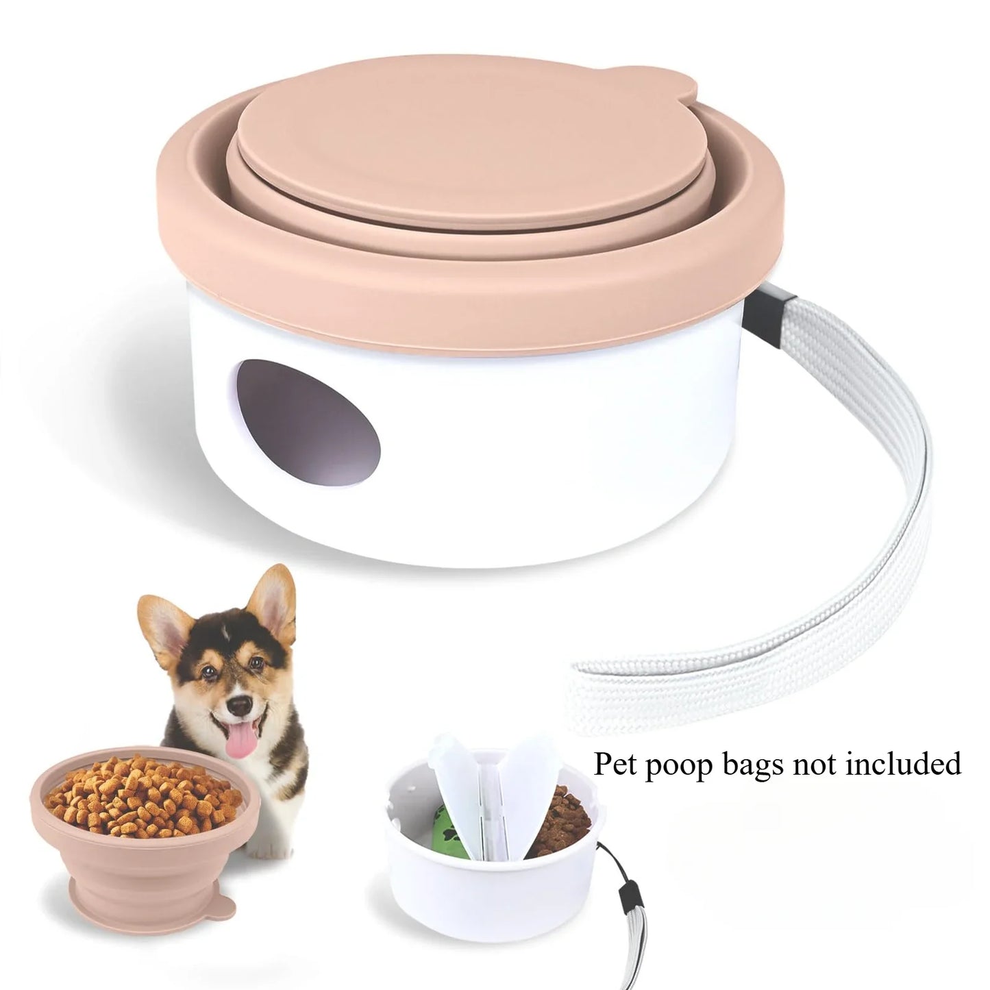 Portable Dog Food Bowl Feeder 3 in 1 Cat Drinking Water Folding Silicone Pet Outdoor Travel Bowl Foldable Water Cup Pet Supplies