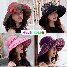 Load image into Gallery viewer, Women&#39;s Hat Bucket Hat Fashion All-match Four Seasons Big Brim Panama Basin cap Double-Sided Fisherman Hat
