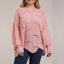 Load image into Gallery viewer, Winter Batwing Sleeve Plus Size Sweater Women Hollowed Large Pullover Lady Loose Oversize Jumper Big Jerseys Curvy Knitwear
