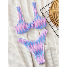 Load image into Gallery viewer, Tie Dye Wrinkled Crinkled Brazilian Bikini Female Swimsuit Women Swimwear Two-pieces Bikini set Bather Bathing Suit
