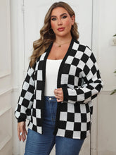 Load image into Gallery viewer, Winter Casual Plaid Plus Size Sweater Cardigan Women Open Front Large Cardigan Lady Loose Oversize Knitted Coat
