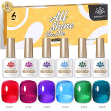 Load image into Gallery viewer, Jelly Gel Nail Polish Set Winter Fall Blue Red Green Purple Color Crystal Glass Translucent Gel Polish Kit 10ML 6PCS
