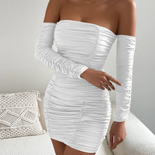 Load image into Gallery viewer, Sexy Long Sleeve Mini Dress Summer Club Bodycon Lady Short Dresses For Women Evening White Clubwear Dress
