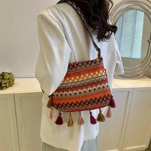 Load image into Gallery viewer, Crossbody Bag with Tassels Vintage Canvas Shoulder Bag for Women Girl Handbag Casual Tote Large Capacity Fashion Bag
