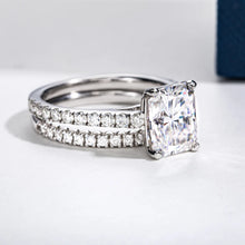 Load image into Gallery viewer, 3.0ct All Moissanite S925 Silver Wedding Ring Sets for Women Main Stone Radiant Cut
