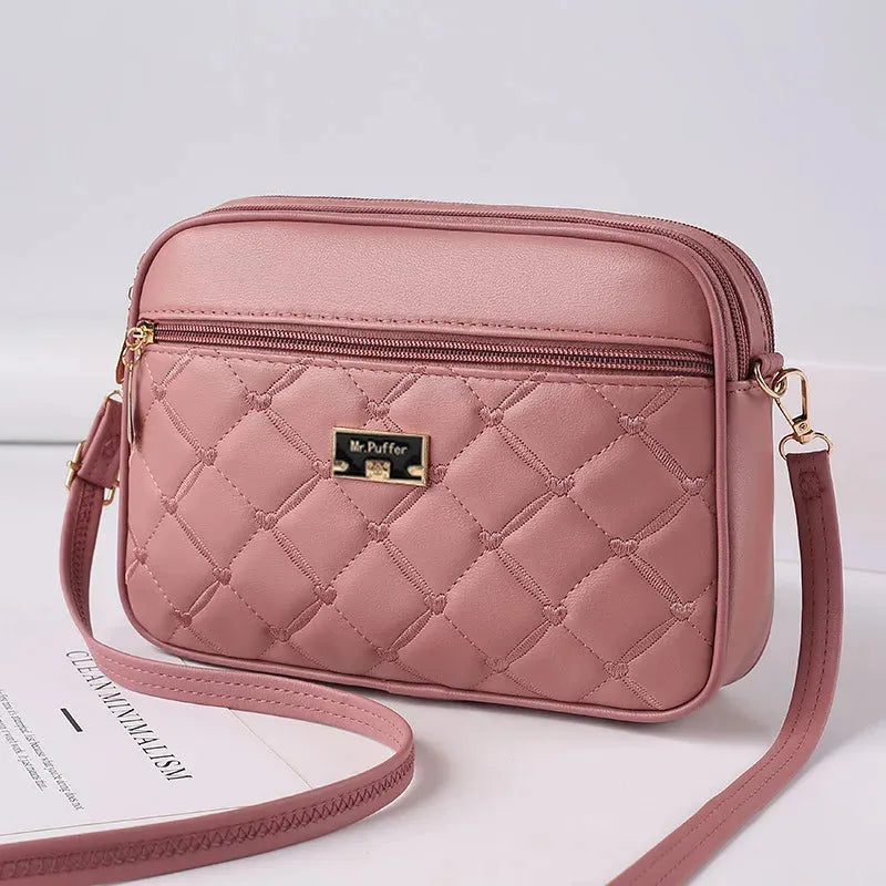 Women's One Shoulder Small Square Handbag New Cross Border Foreign Trade Lingge PU Crossbody Versatile Small Messenger Bag - Shop & Buy