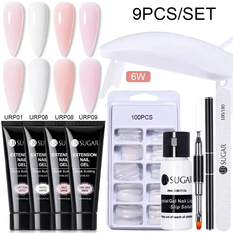 15ml Extension Gel Set Kits Semi Permanent Acrylic Hard Gel White Clear Nude Gel Nail Polish Nail Art Construction Gel - Shop & Buy