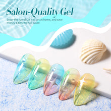 Load image into Gallery viewer, 10ml SeaGlass Jelly Transparent Nail Gel Polish Set 6 Bottles Crystal Pink Red Green Color Soak Off Gel Nail Polish
