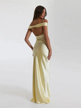 Load image into Gallery viewer, Elegant Satin Off Shoulder Long Dresses For Women Sexy Strapless Backless Bodycon Maxi Dress
