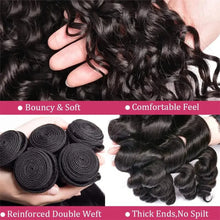 Load image into Gallery viewer, 10-26 Inchs Loose Wave Bundles Human Hair No Closure 3 PCS Brazilian Human Hair Extensions Weave Hair
