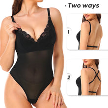 Load image into Gallery viewer, One-Piece Deep V-Neck Bodysuit Women Thongs Shapewear Tummy Control Body Shaper Waist Trainer Low Back Corset
