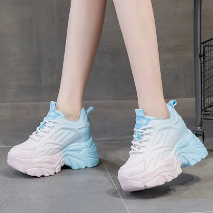 Women's Mix Color Chunky Sneakers Spring Breathable Mesh Platform Sports Shoes - Shop & Buy