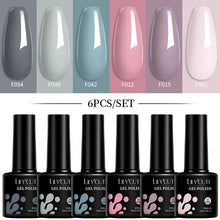 Load image into Gallery viewer, 6Pcs/Set Macaron Color Gel Nail Polish Set Kit Spring 6 Colors UV LED Nail Art Gel Vernis Semi Permanent Base Top Coat
