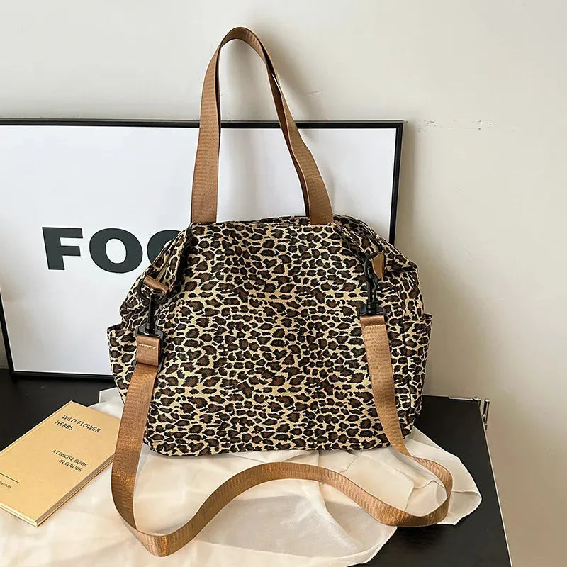 Women's New  Shoulder Bag Leopard Print Casual Shopping Bag Large Capacity European and American Fashion - Shop & Buy