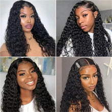 Load image into Gallery viewer, 20 Inch Deep Wave 13X4 Lace Front Wigs Brazilian Human Hair Wigs For Women HD Lace Front Hair Wigs Pre Plucked Natural Color
