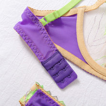 Load image into Gallery viewer, Neon Sexy Erotic Lingerie Fantasy Delicate Onlyfans Kit Five-Pointed Star Embroidery Transparent Foul Underwear
