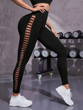 Load image into Gallery viewer, Sexy Hollow Black  Seamless Leggings Women Fitness Leggings Gym Yoga Pants High Waist Yoga Pants
