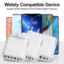 Load image into Gallery viewer, 6 Ports USB Type C Charger PD Fast Charging Adapter Quick Charge3.0 For iPhone Samsung Xiaomi Huawei Phone Wall Charger Plug
