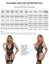 Load image into Gallery viewer, Lingerie Sexy Overall Lace Suspenders Black Jumpsuit Deep V-neck Faux Leather Bodysuit Garter Belt Bondage Mesh One Pieces
