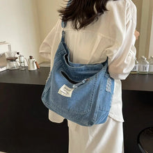 Load image into Gallery viewer, Retro Minimalist Denim Bag New Super Cool Versatile Single Shoulder Women&#39;s Bag Large Capacity Commuting Crossbody Bag
