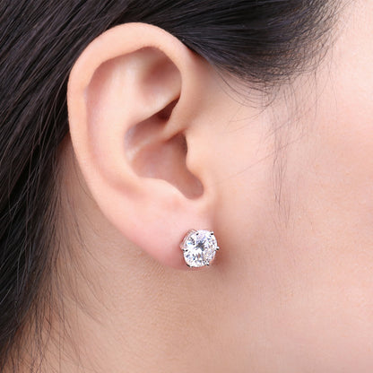 Moissanite D Color Total 0.6ct 1ct 2ct 3ct 4ct 6ct S925 Sterling Silver Stud Earrings for Woman