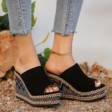 Load image into Gallery viewer, Summer Large Size Women&#39;s Sandals House Slippers Wedge Platform Slides Fashion Peep Toe Women Heels
