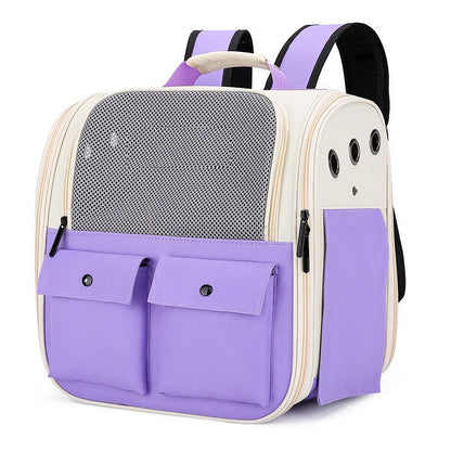 Ventilation Large Capacity Cat Carrier Backpack Adjustable Strap Pet Carrying Bag Foldable Cat Backpack for Outdoor Travel Pet