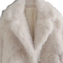 Load image into Gallery viewer, New women&#39;s fashion temperament versatile loose large lapel artificial fur effect coat
