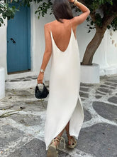 Load image into Gallery viewer, Summer Women Backless Sling Dress Sexy Loose V Neck Sleeveless Split Maxi Dresses
