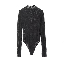 Load image into Gallery viewer, Womens Lace Pants Sets Slim Jumpsuits Top + High Waist Trousers Sexy Lady Floral Lace Translucent Y2k Bodysuit Suits
