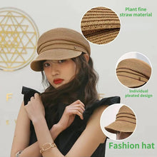 Load image into Gallery viewer, Summer New Korean Version Women&#39;s Berets Casual Fashion Straw Shading Sun Protection Hat
