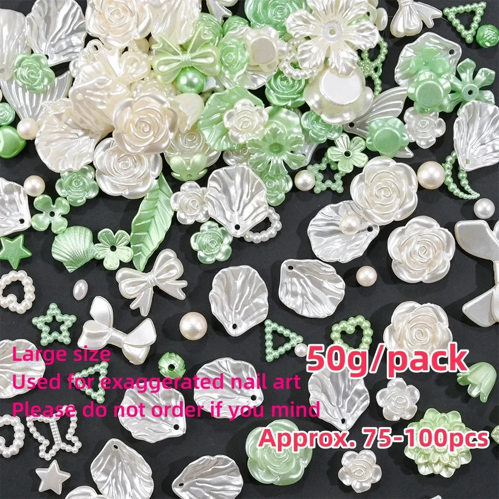 500-600pcs Bow Flower Nail Art Resin Decorations Mix Shapes Nail Charms Press on Manicure Supplies - Shop & Buy