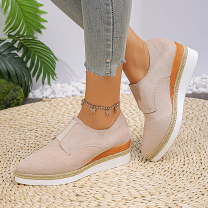 Fashion Pointed Toe Wedges Shoes for Women Spring Autumn Comfort Slip On Sneakers Woman Lightweight Non Slip Casual Shoes