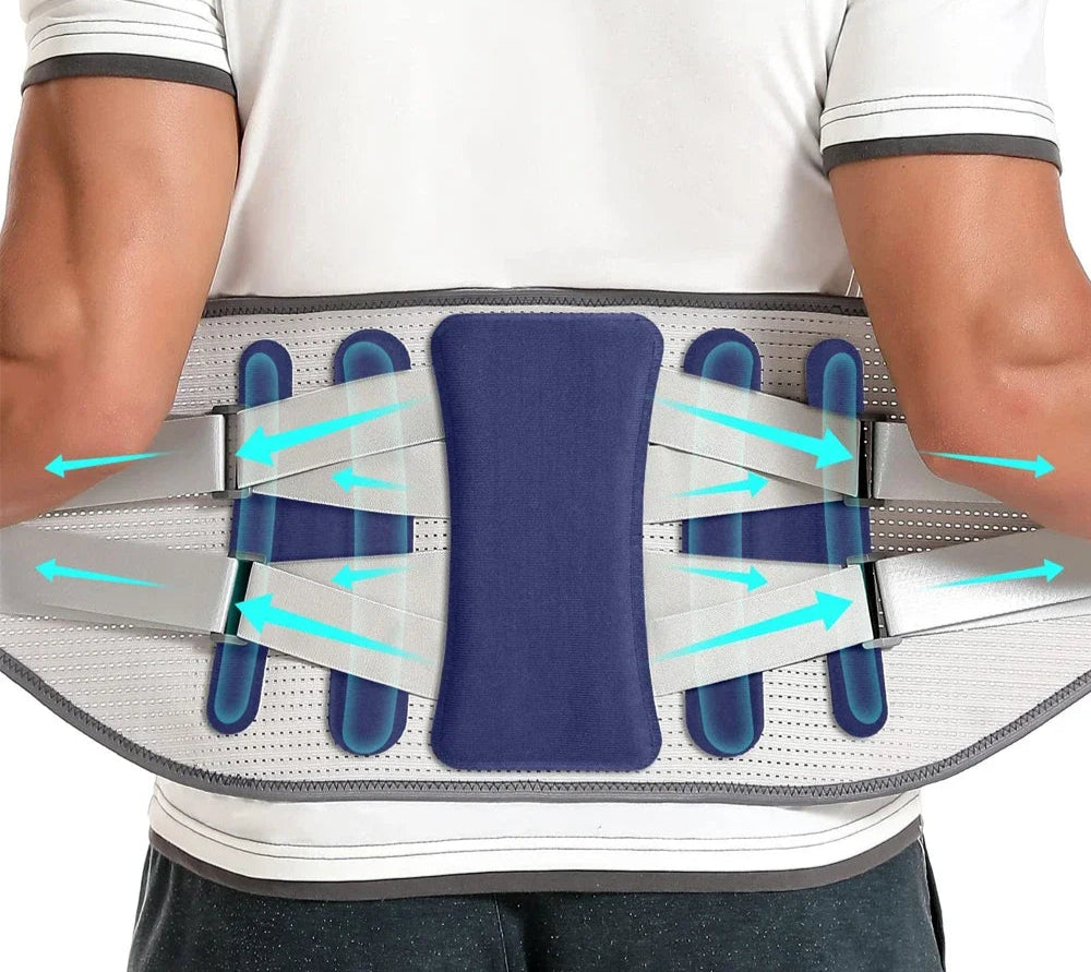 Back Brace with 8 Support Belt for Women & Men, Lower Back Support with Large Area Aluminum Support for Herniated Disc