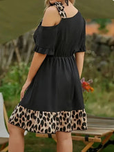 Load image into Gallery viewer, Plus Size Leopard Print Dress Short Sleeves Women‘s Clothing For Summer Dress
