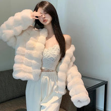 Load image into Gallery viewer, Winter Fashion Faux Fur Coat Women Korea Fashion Warm Feather Coats Cardigan Short Outercoat
