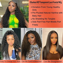 Load image into Gallery viewer, Put On And Go 4x4 Bob Lace Front Wigs 180% Density Kinky Curly Pre Cut 4x4 Lace Closure Wig Kinky Curly Glueless Wigs
