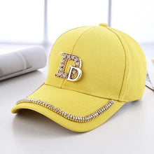 Load image into Gallery viewer, Fashion Diamond D Letter Baseball Cap For Women Snapback Summer Outdoor Sun Protection Hat Autumn Casual Ladies Caps
