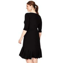 Load image into Gallery viewer, Plus Size Sexy V-neck Elegant Wrap Summer Dress Women Ruffle Trim Tie Back Half Sleeve A-line Work Dress
