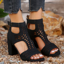 Load image into Gallery viewer, Women Fashion Strap Sexy High Heel Sandals Woman Roman Hollow Pumps Lace-up Peep Toe Sandals
